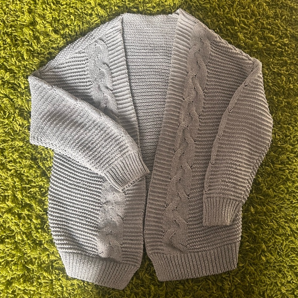 Grey Cableknit Cardigan